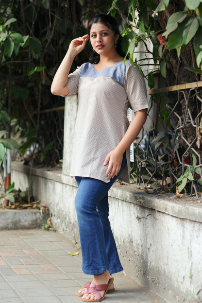 Zari butta print top