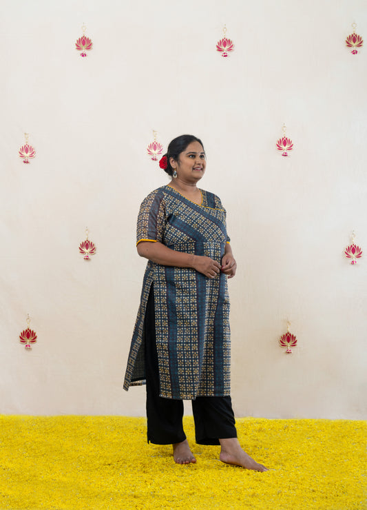 Chanderi Angarkha kurta