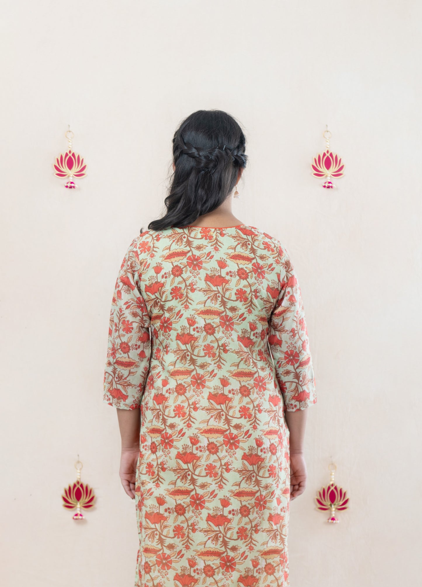 Pastel green chanderi kurta