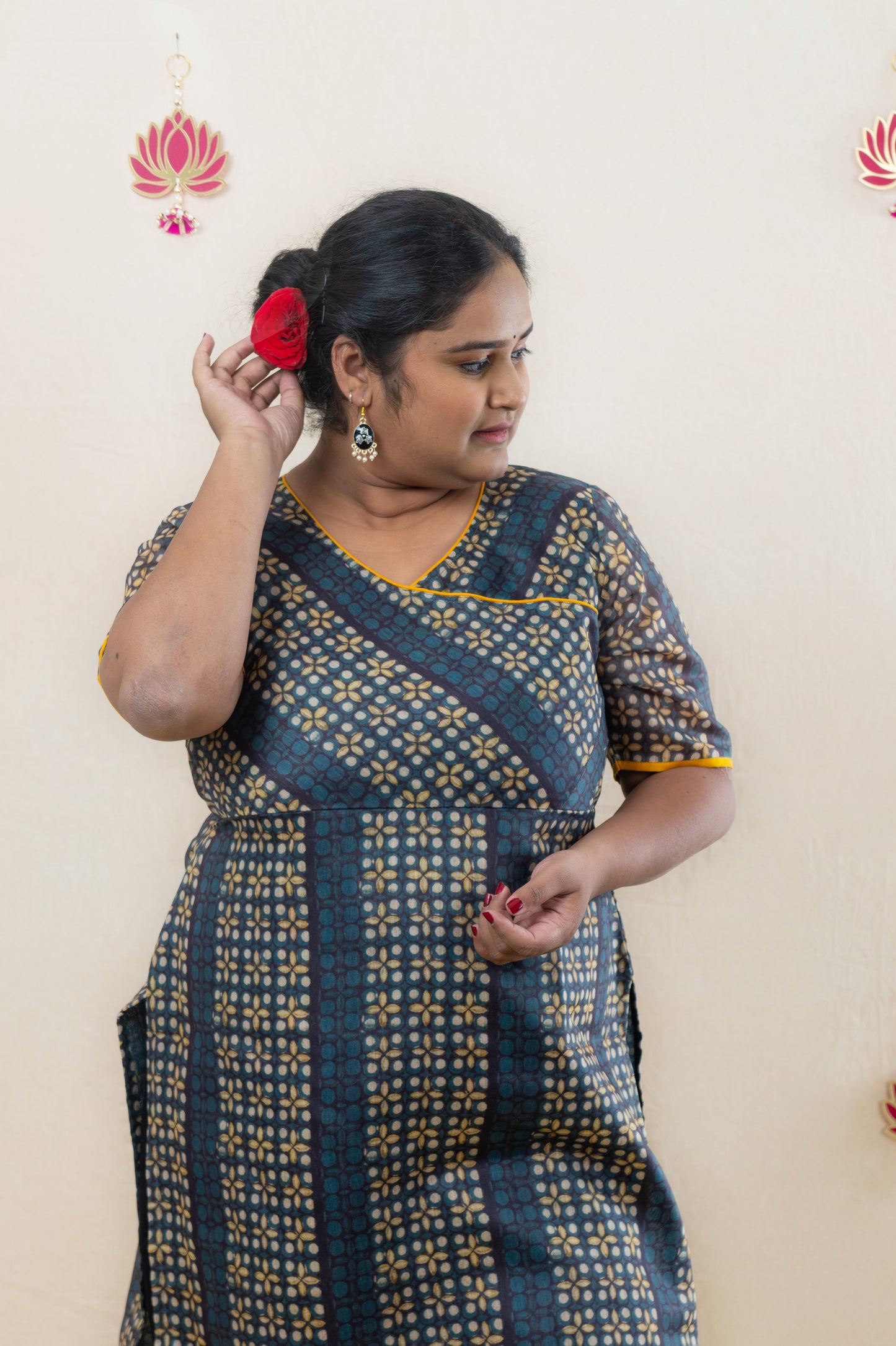Chanderi Angarkha kurta