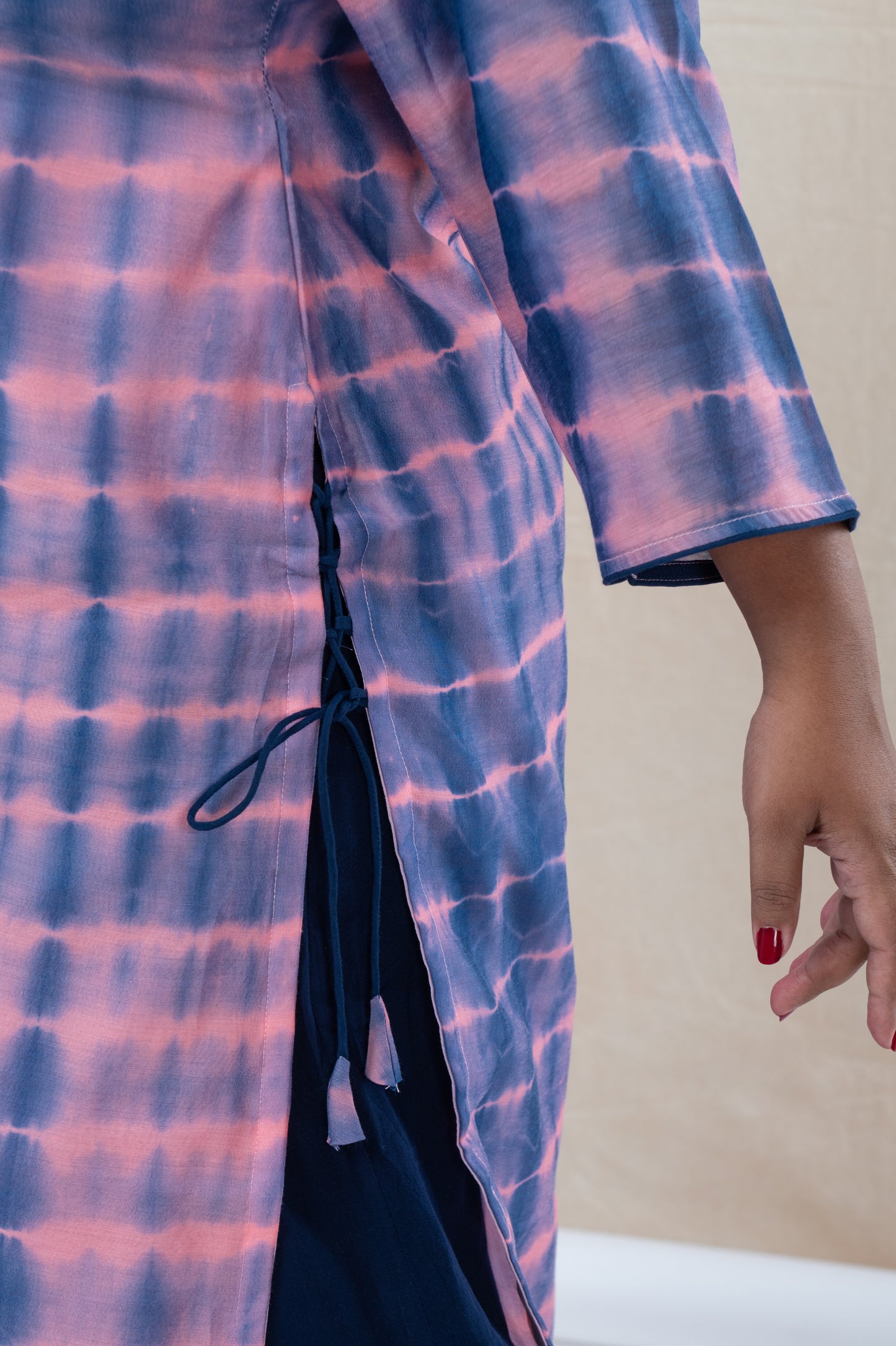 Pink tie-dye kurta
