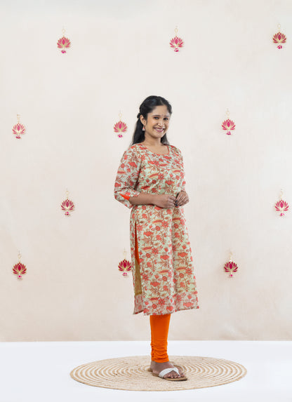 Pastel green chanderi kurta