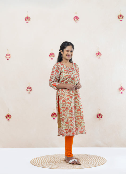 Pastel green chanderi kurta