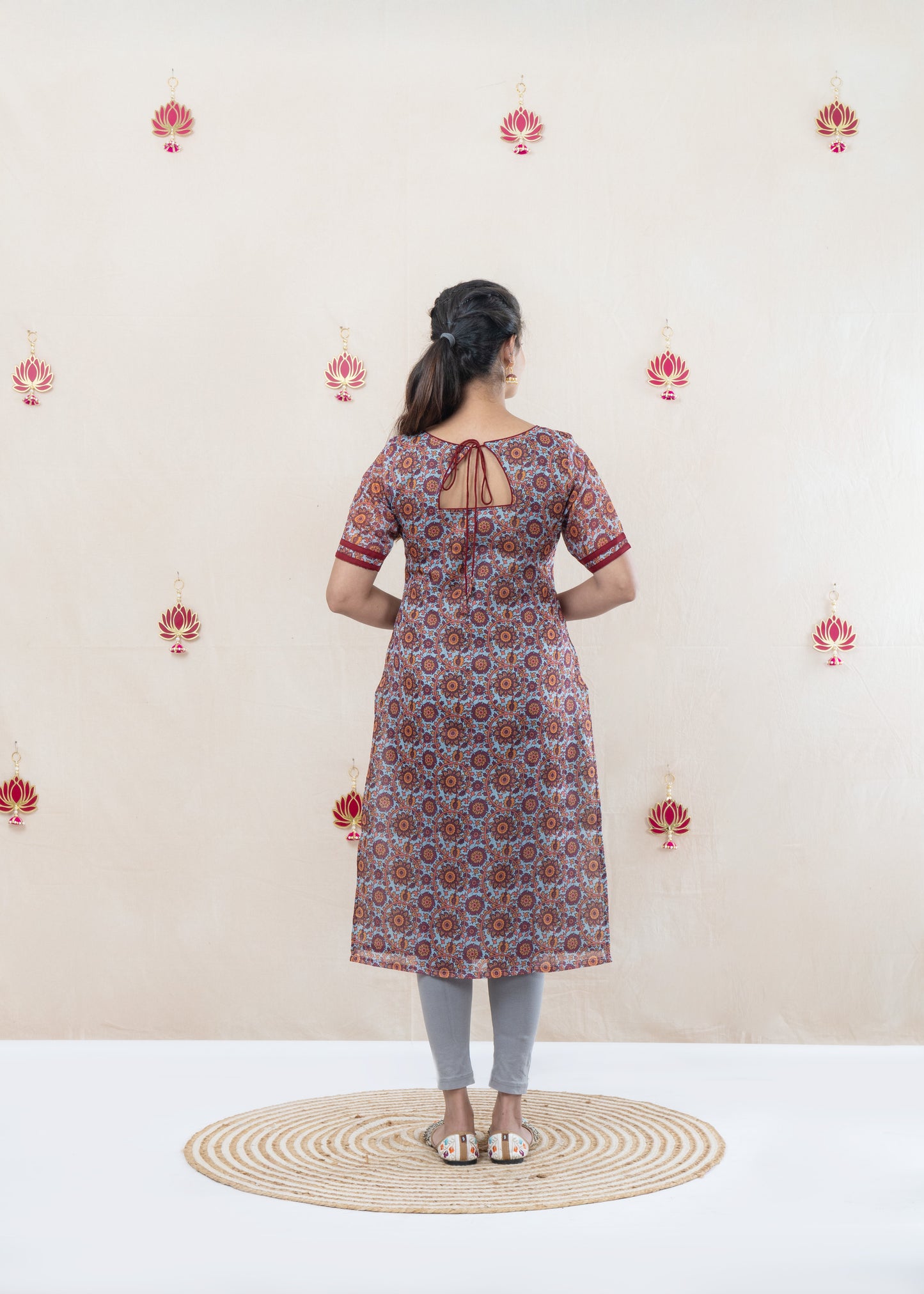All over printed chanderi kurta