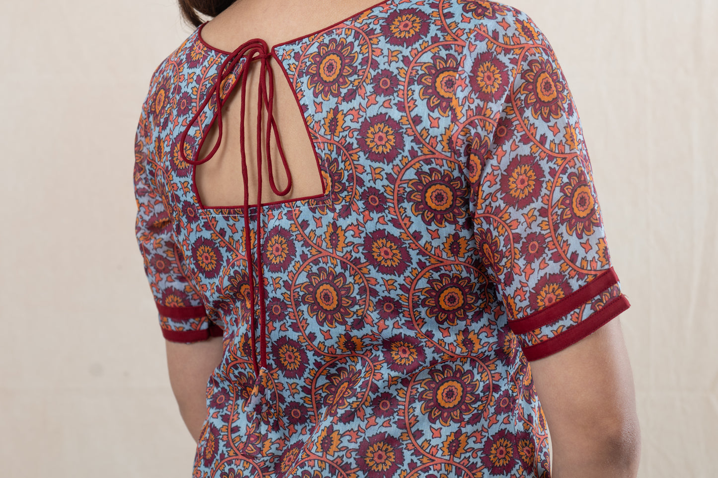 All over printed chanderi kurta