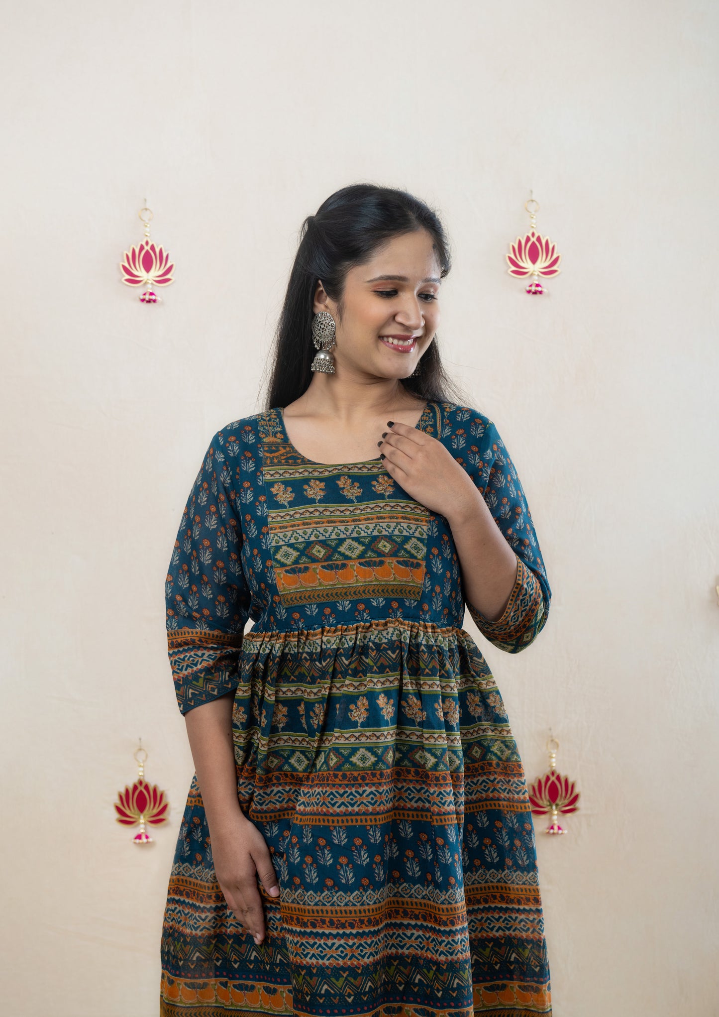 Flared chanderi dress