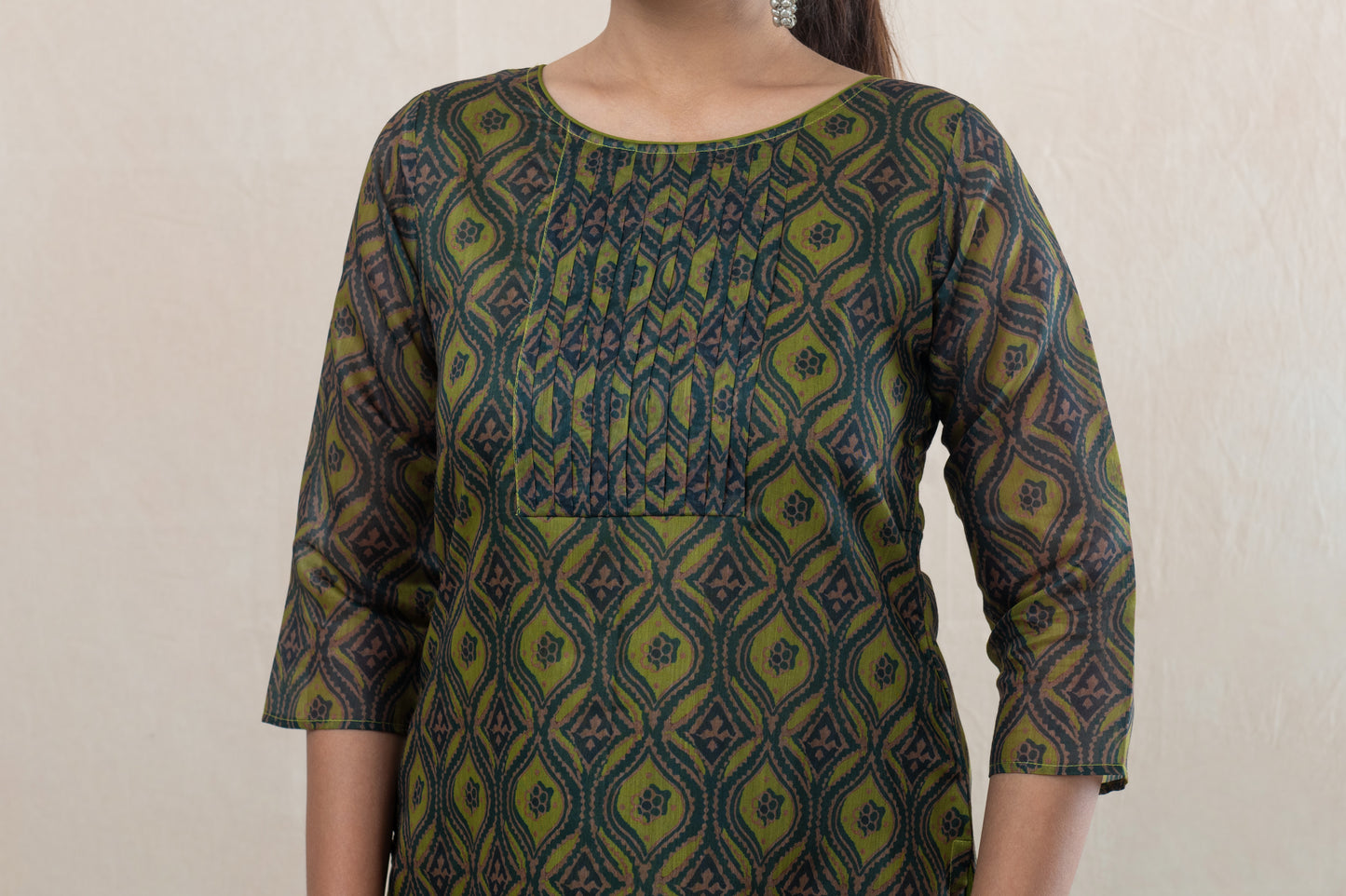 Pleated chanderi kurta