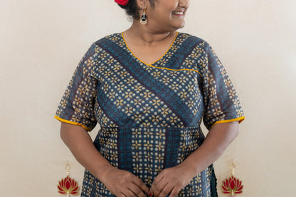 Chanderi Angarkha kurta