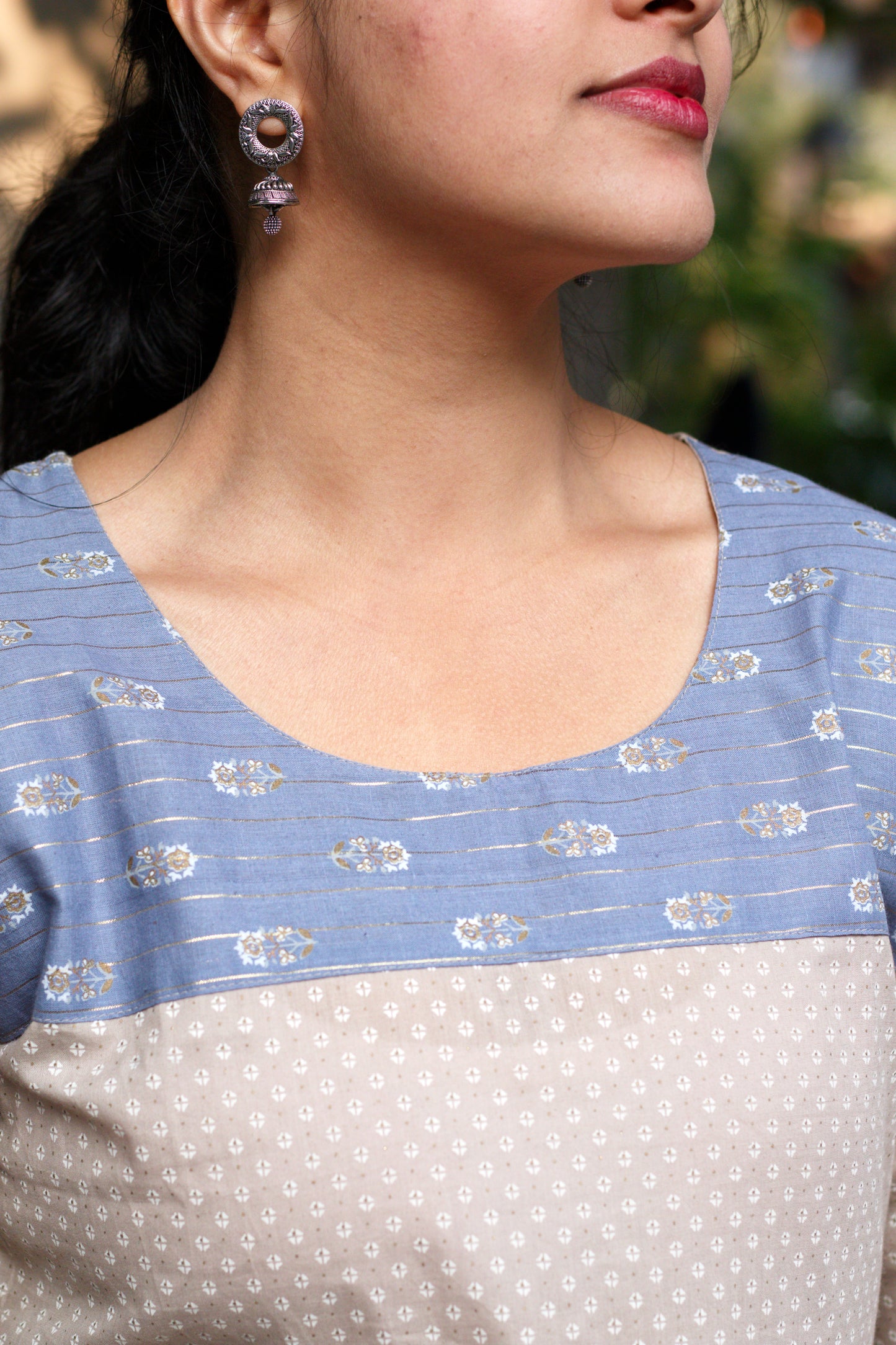 Zari butta print top