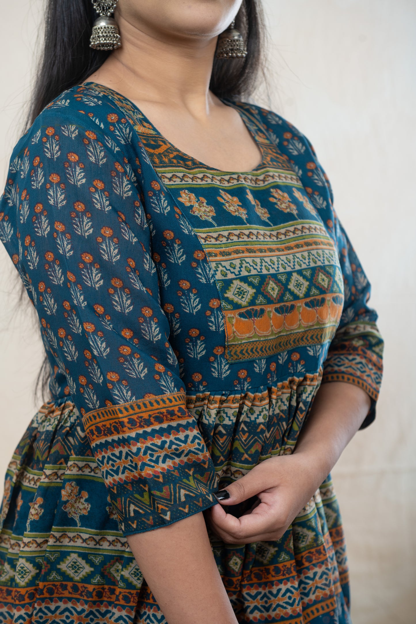 Flared chanderi dress