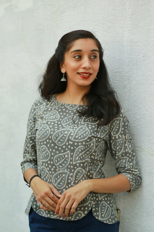 Batik grey top