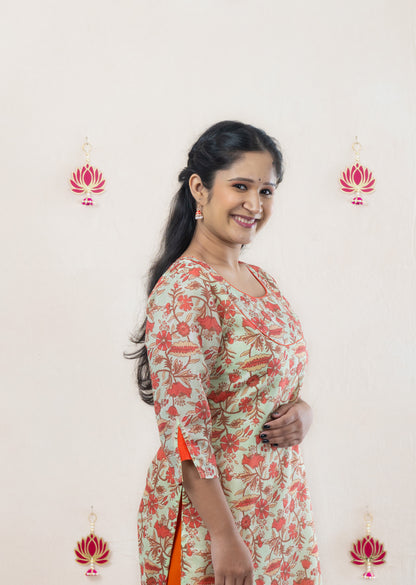 Pastel green chanderi kurta