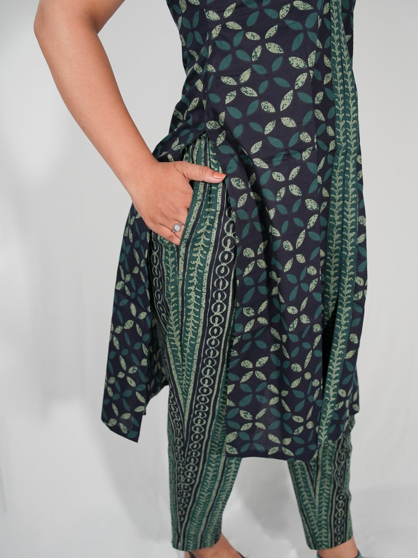 cotton printed kurta pant set