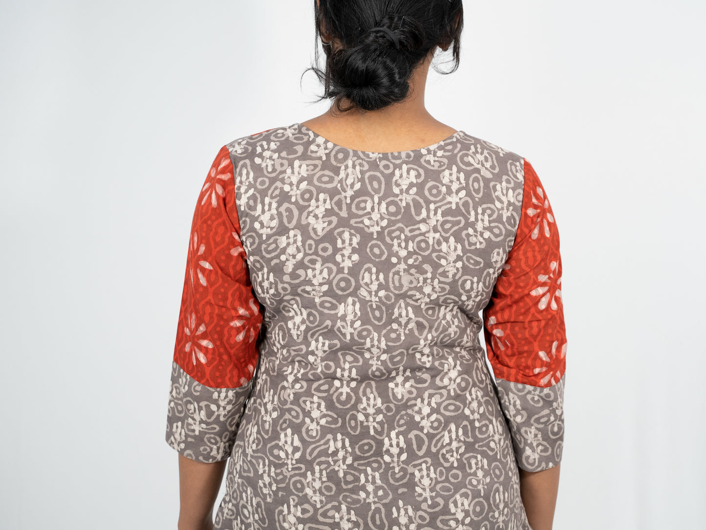 Brown batik cotton kurta 