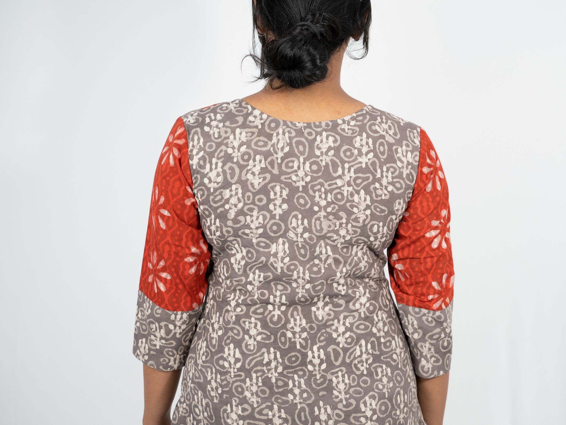 Brown batik cotton kurta 