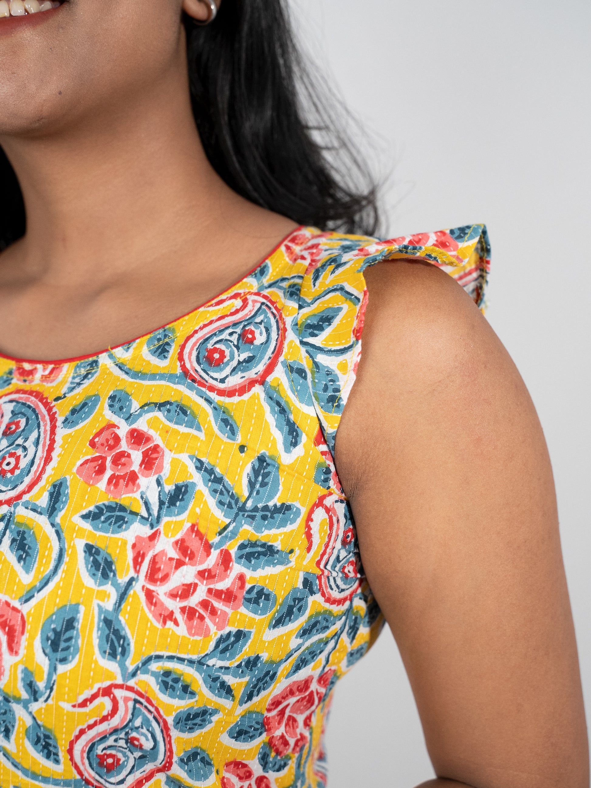 Playful ruffled sleeves, dress