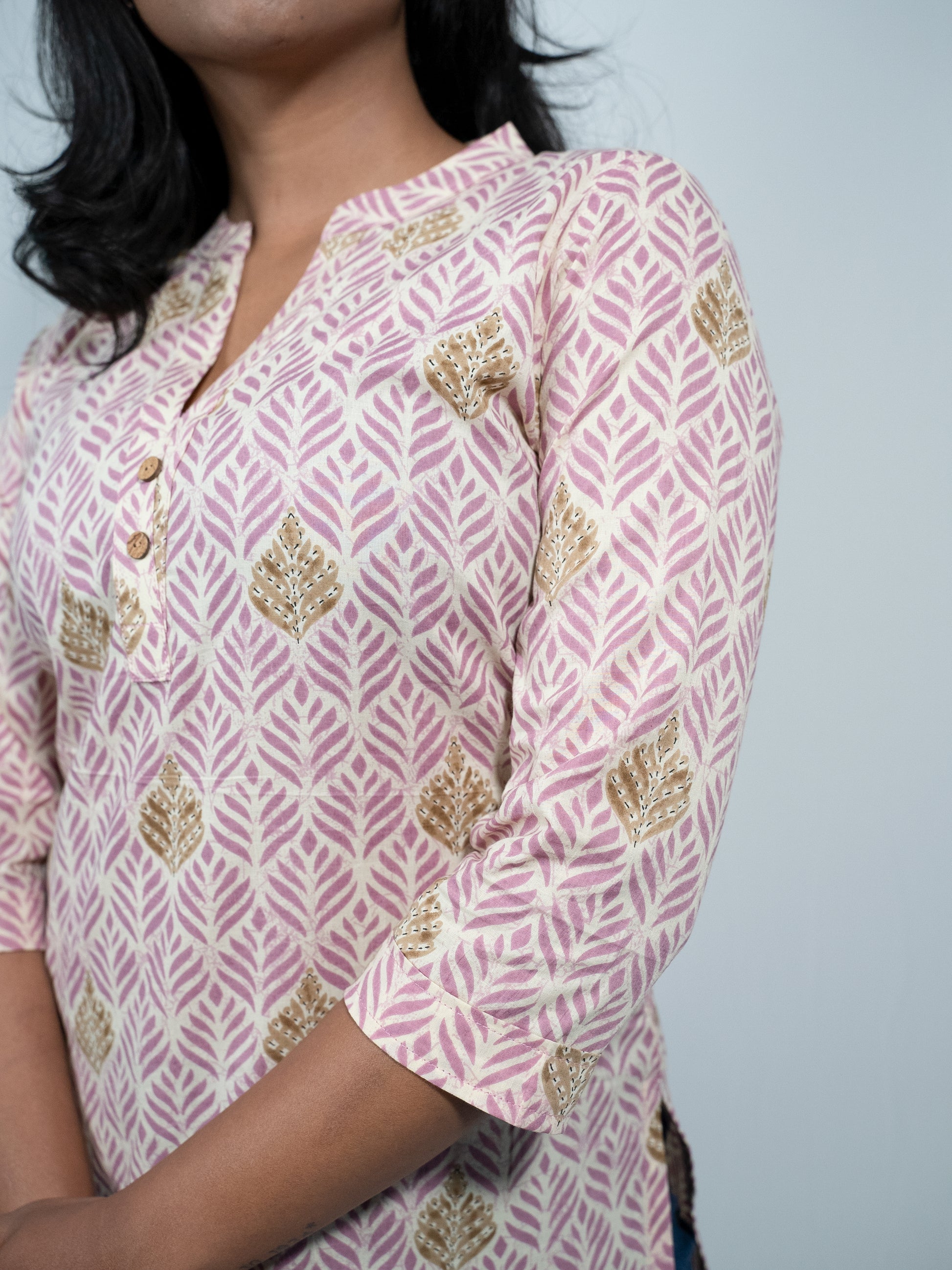 chinese collar casual wear top